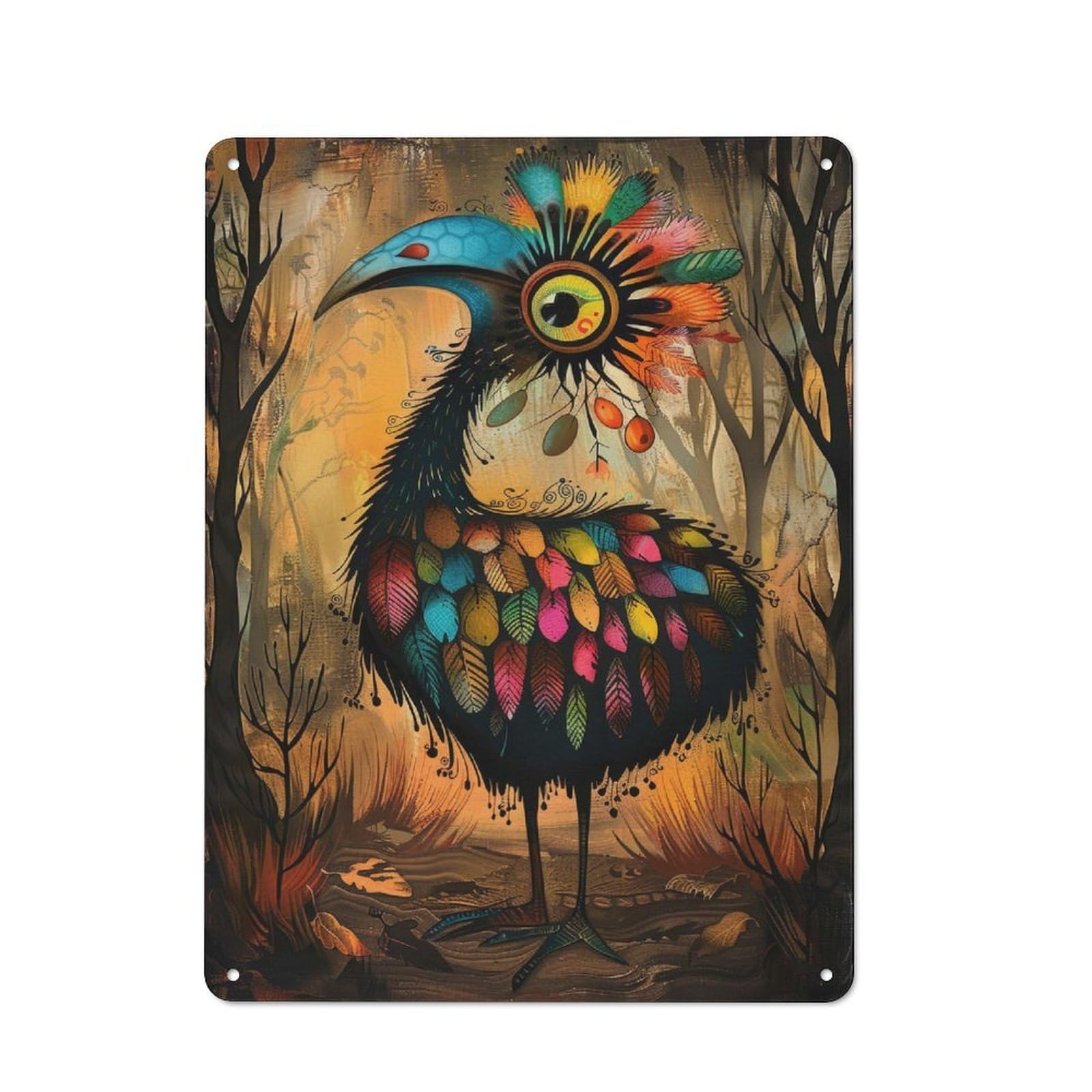 Junmoney Vibrant Forest Dodo Vintage Cafe Metal Sign 40X30cm Featuring Bistro Wall Plaque For Cafe, Bistro, Bakery Or Restaurant