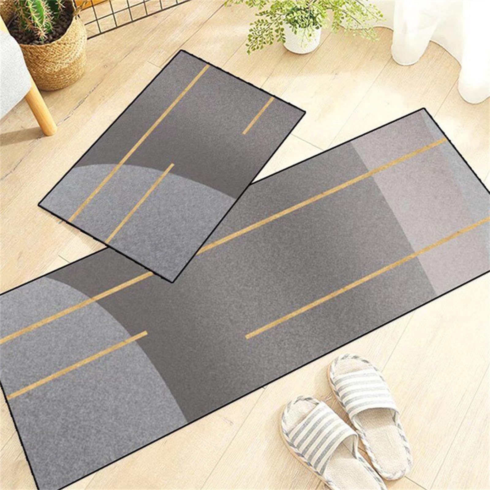 Tapis de cuisine antidérapant et lavable tapis couloir 45x70cm gold