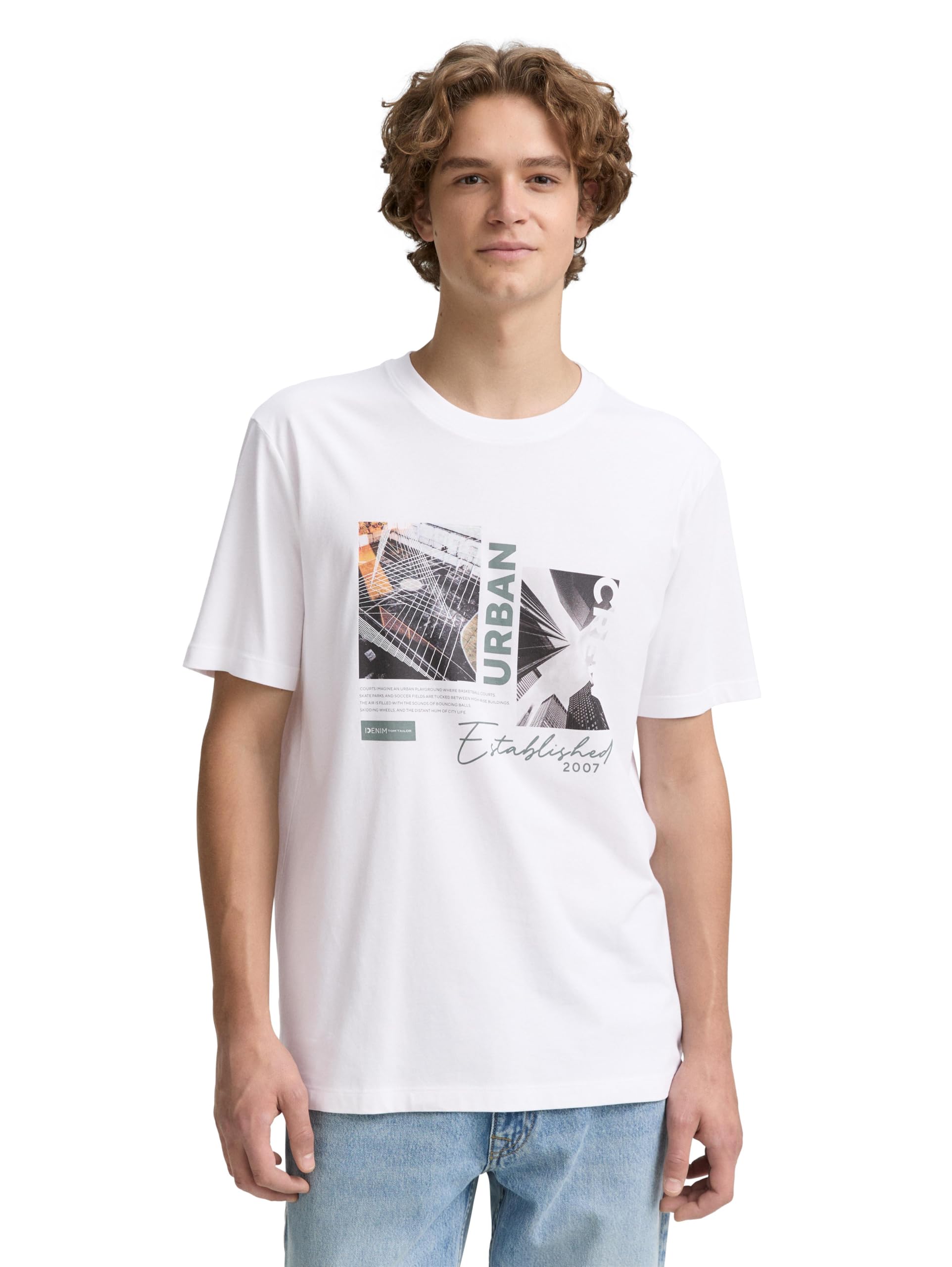 TOM TAILOR Denim Herren T-Shirt mit Foto-Print