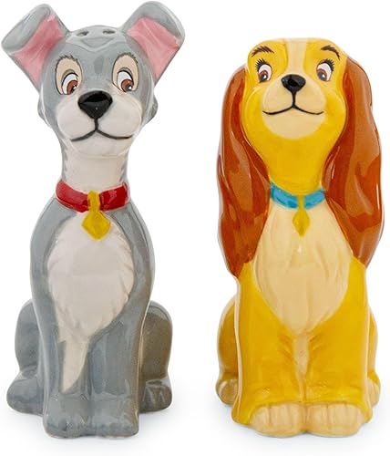 Silver Buffalo Lady and The Tramp - Juego de 2 saleros y pimenteros de cerámica