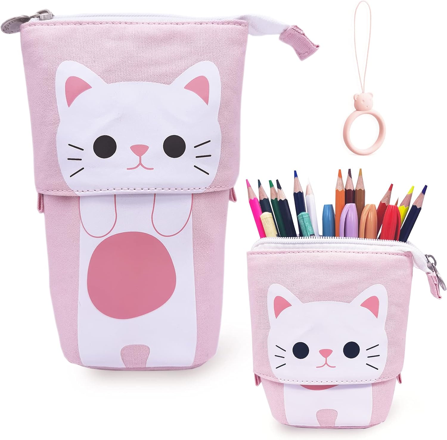 ピンク おしゃれ かわいい シンプル スタンド スタンドペンケース パット ペンケース ペンスタンド 丈夫 中学生 大容量 小 無地 高校生 定番のお歳暮 ペンケース