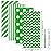 Aneco 100 Pack Green and White Cellophane Bags 10.6 x 5.1 Inch Plastic Candy Bags Gift Bag Goodie Bag with Twist Ties for Valentine, Birthday, Gift Cookie Snack Packing Party Favor Supplies