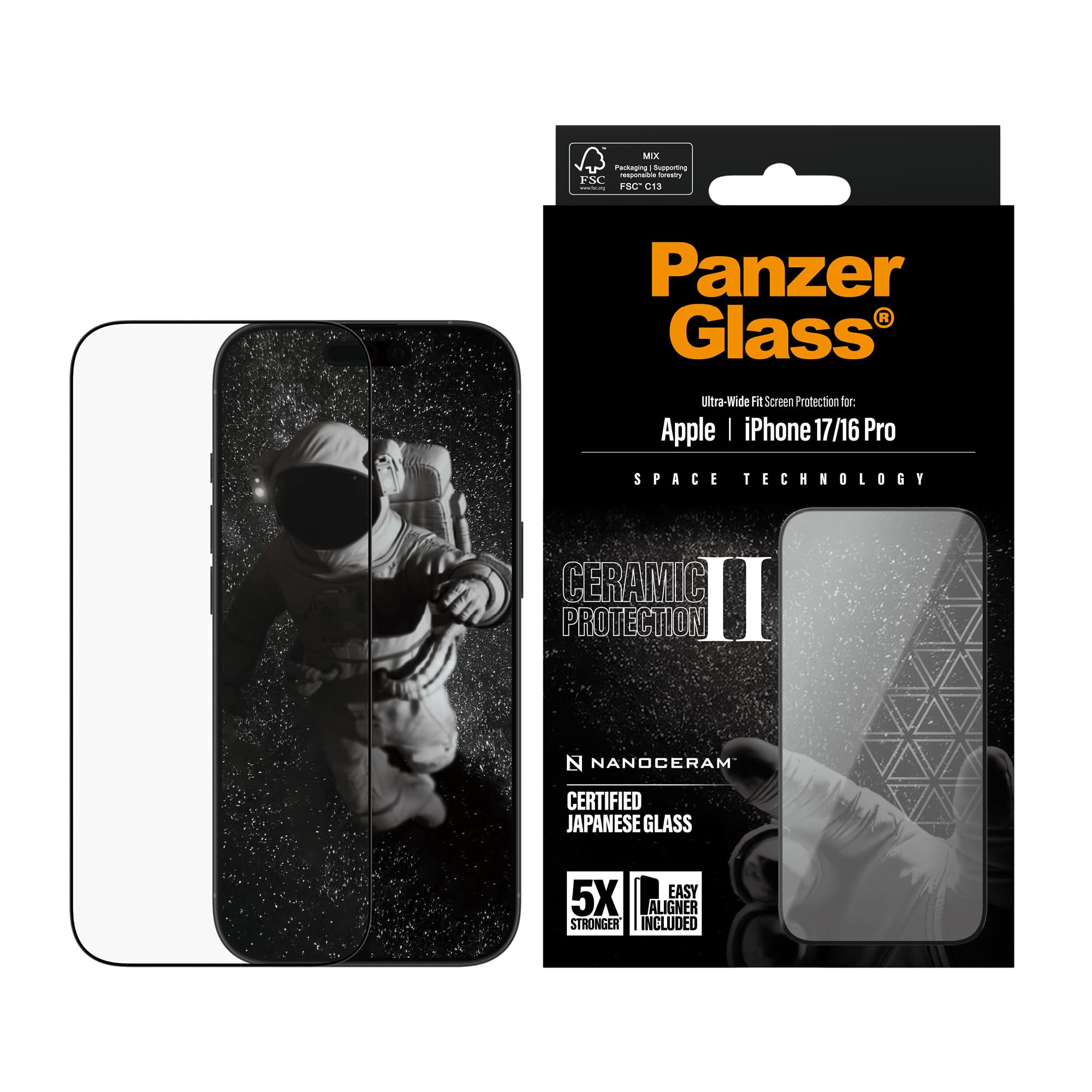 Panzer Glass Ceramic - Pellicola protettiva per iPhone 17, vetro protettivo