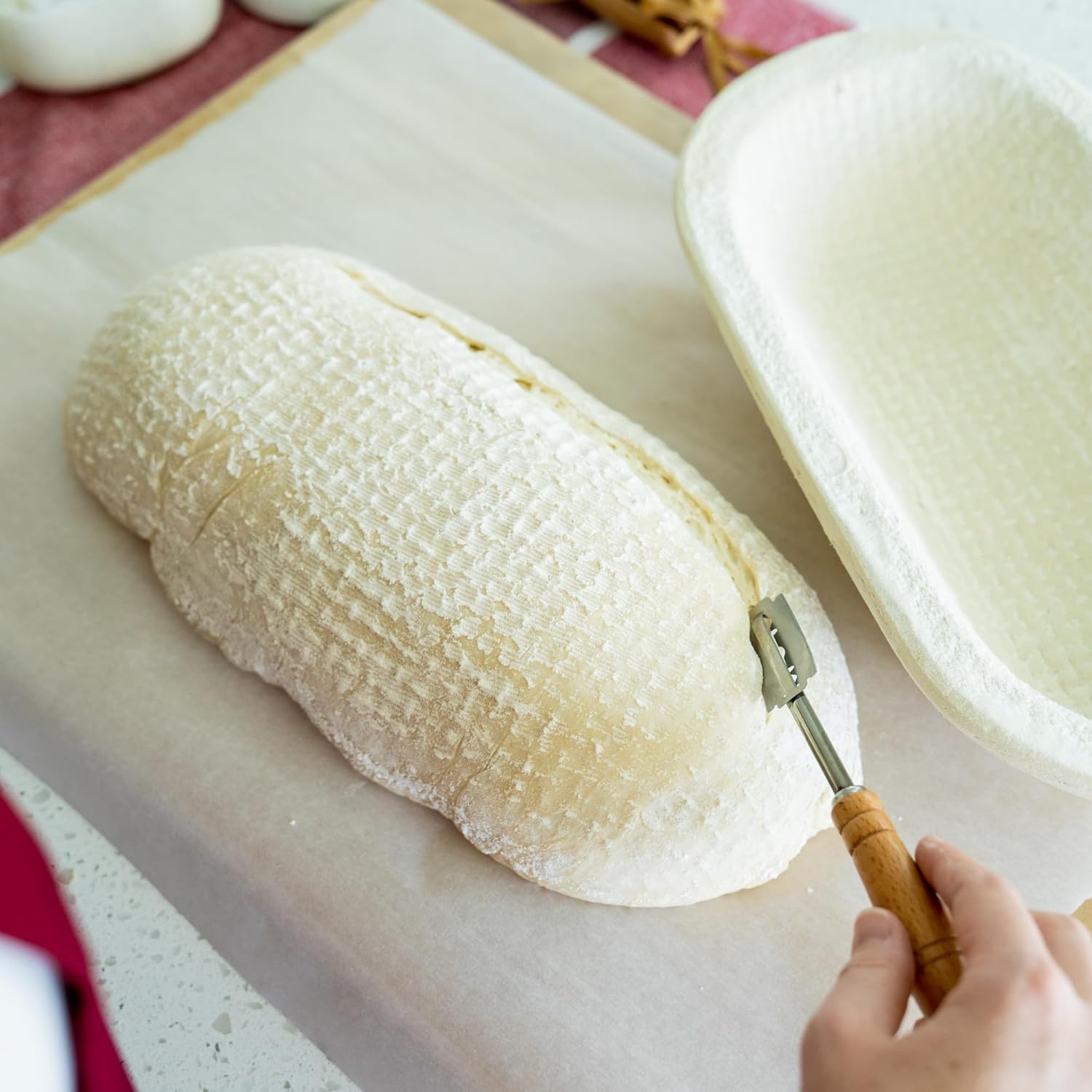 Bulka Large Oval 1kg Waffle Banneton Bread Proofing Basket Pressed Wood Pulp, Sourdough Proofing Basket – Non-Stick Brotform Sourdough Bread Baking Supplies, Made in Germany. - Image 8