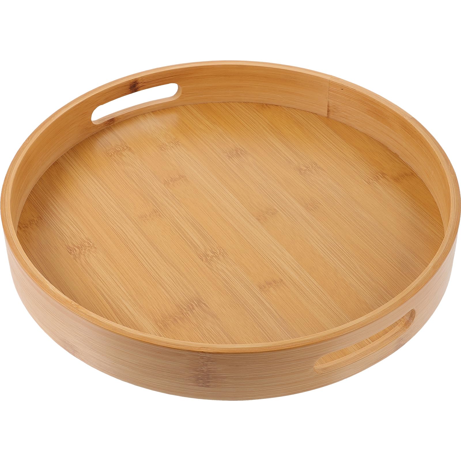 Plateau de service rond en bambou pour déjeuner au lit et plateau de table basse de salon