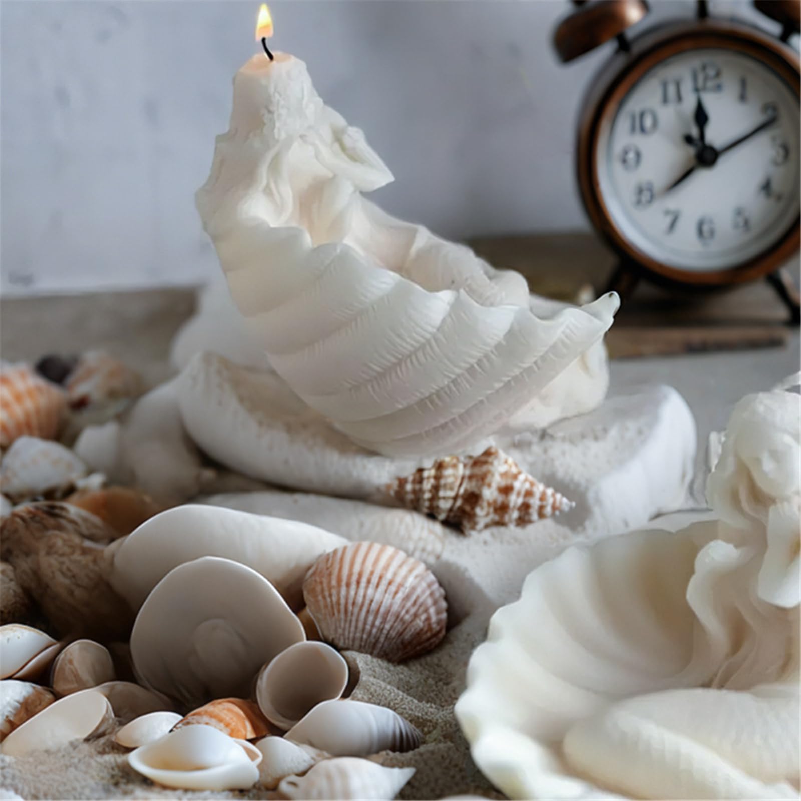 Bella conchiglia a forma di sirena a forma di candela flessibile in silicone per progetti artigianali appassionati