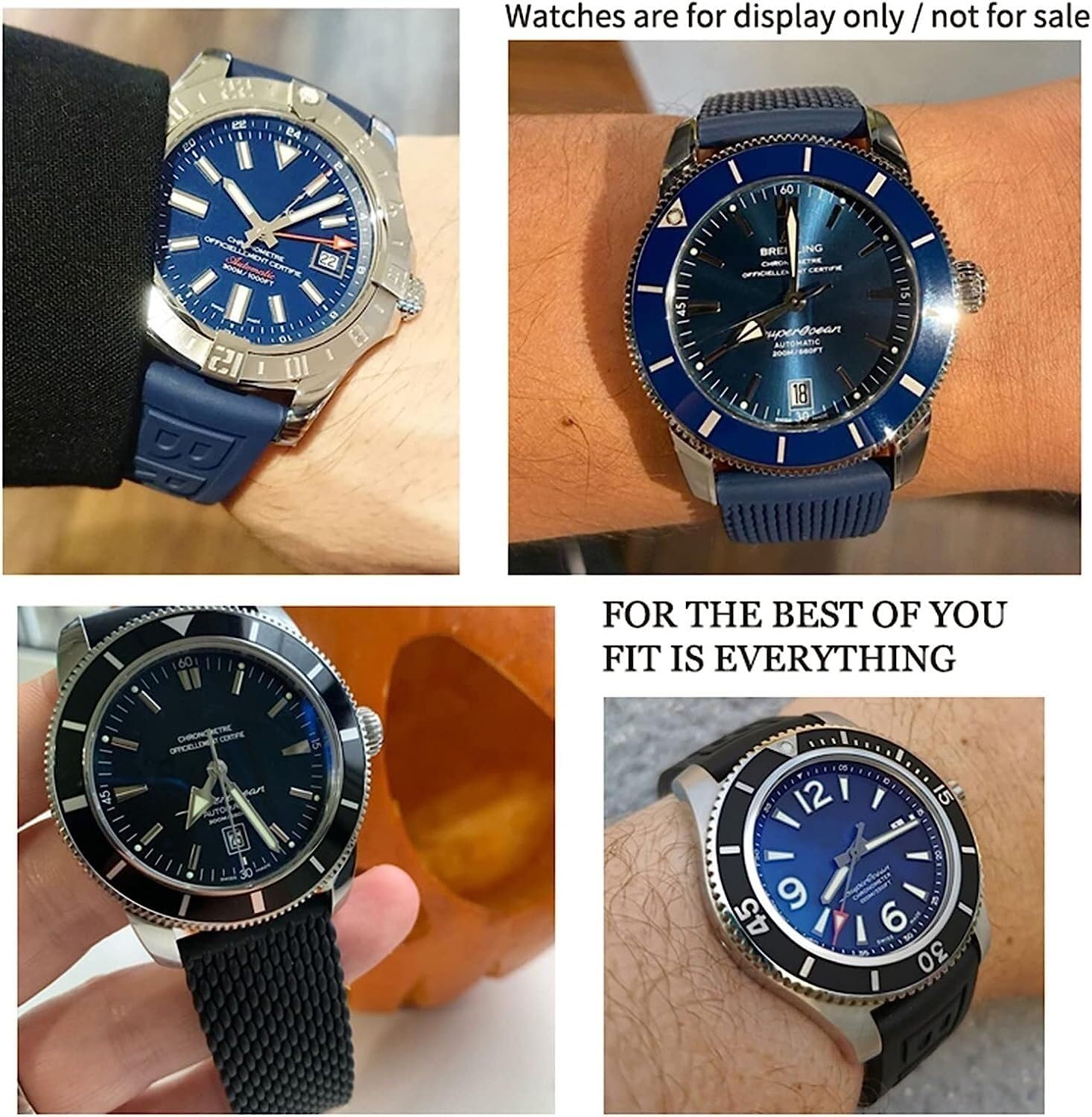 22mm 24mm cinturino in gomma intrecciata per Breitling Avenger Superocean Heritage cinturino per orologio accessori di ricambio
