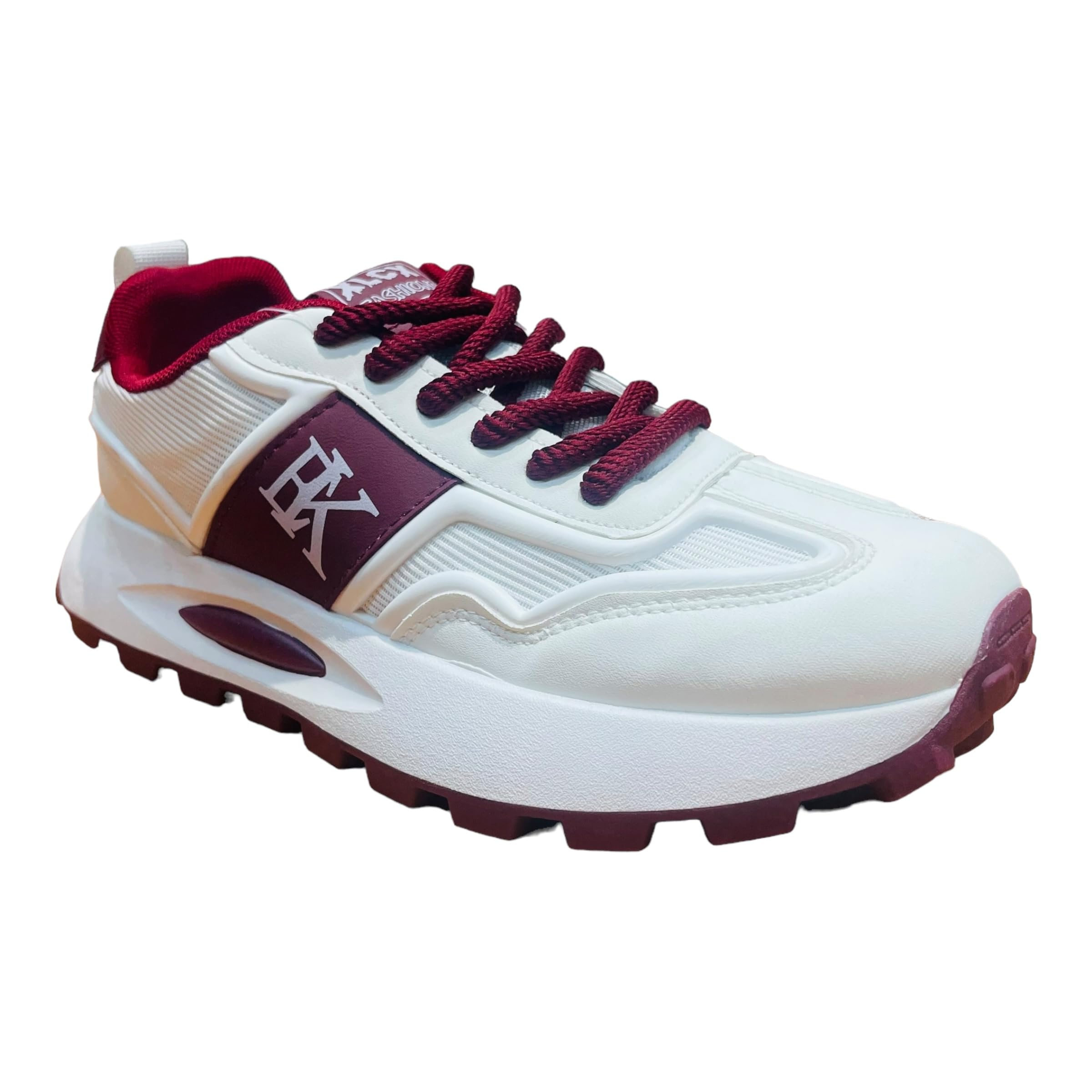 COMMANDER RULING FEETS Sneaker Shoes for Men - White & Burgundy (1213_White_Burgundy) | Size 10 - UK/Indian | Classy Shoes for Him (B0DCFYQ83L) Amazon Price History, Amazon Price Tracker