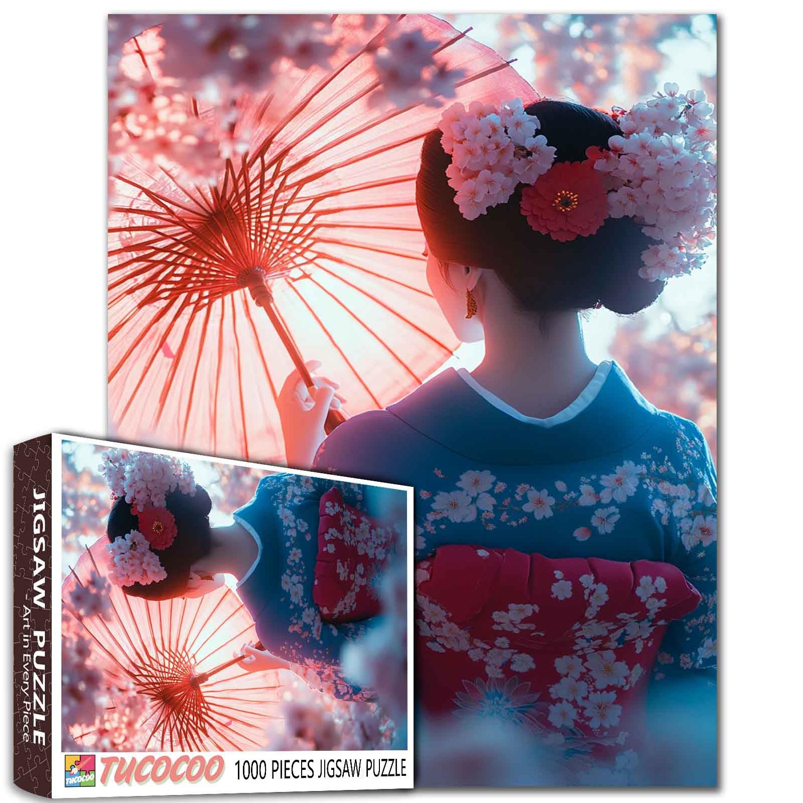 和風女性ジグソーパズル Amazon.co.jp: 大人のための日本の1000ピースジグソーパズル着物を着て