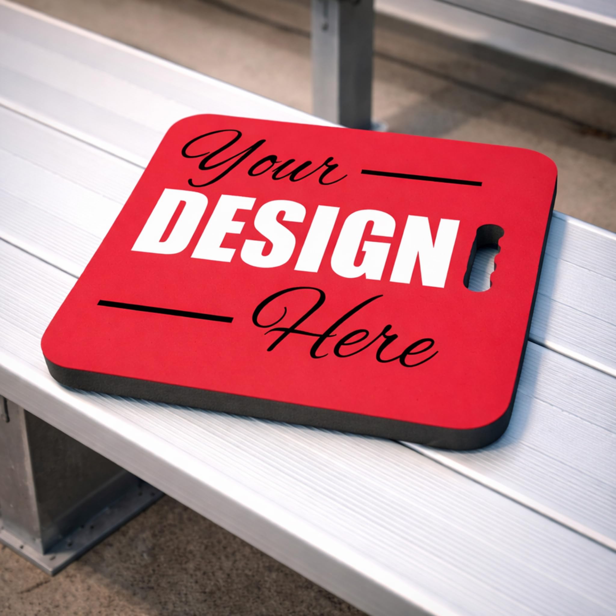 VictoryStore 2-Pack Custom Stadium Seat Cushions 14" x 12.5" – Personalized Rubber Bleacher Pads with Handle, Comfort Seats for Sports, School &amp; Outdoor Events