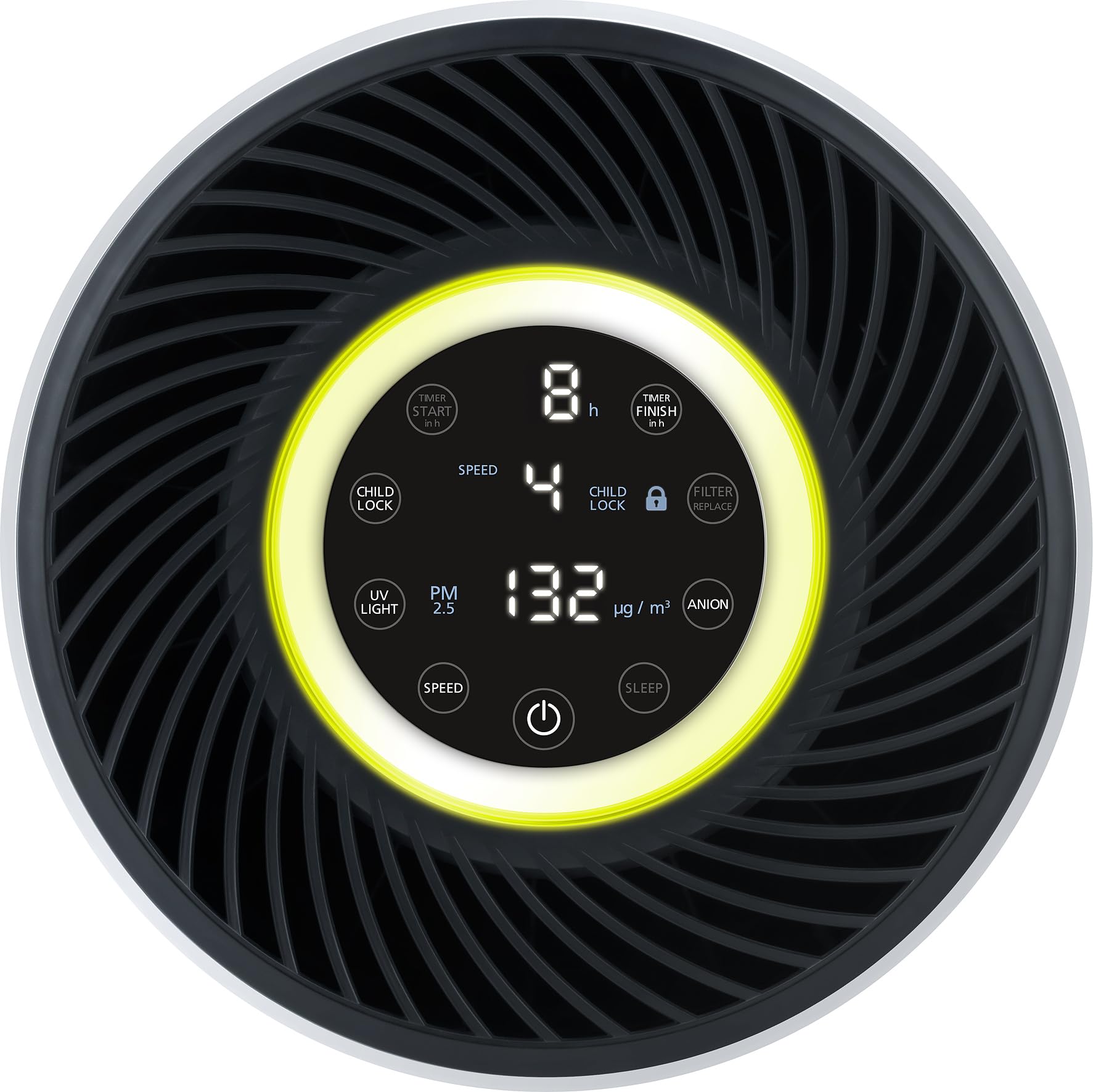 Purificador de aire Steba con sensores de polvo fino, ideal para alérgicos, consumo eléctrico mínimo, para habitaciones de hasta aprox. 30 m² u 80 m². LR 12.