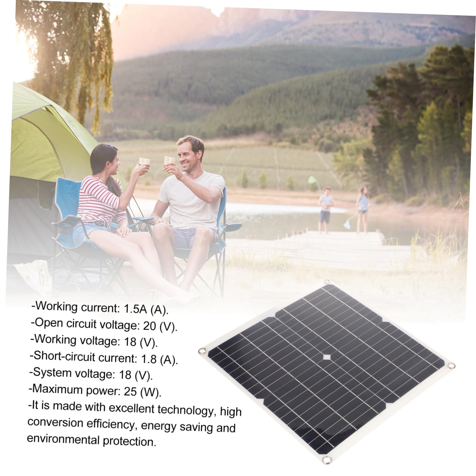 WOONEKY Small Portable Emergency Solar Charger 25W Solar Panel Charger Kit for Outdoor Solar Panel Charging