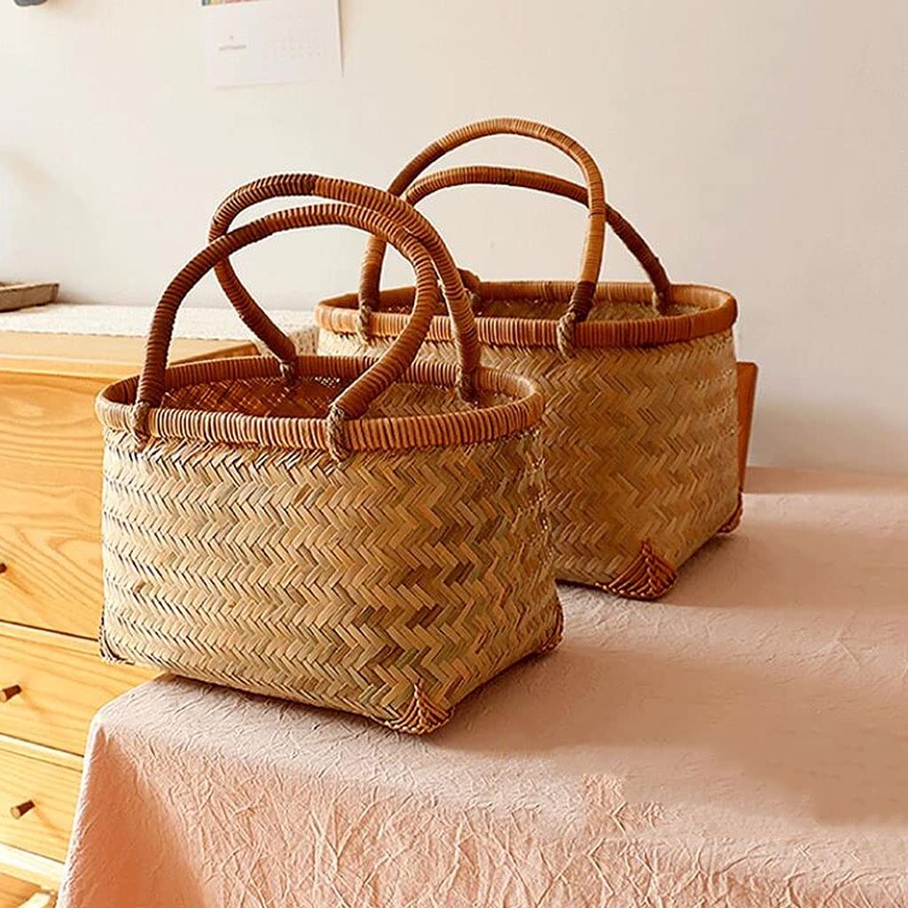 Picnic Cesta Tejido Picnic Cesta Mano Llevar Picnic Hamper Almacenamiento Almacenamiento Picnic Al Aire Libre Cesta de Almacenamiento Picicales Portátiles Suministros Bolsa de Picnic