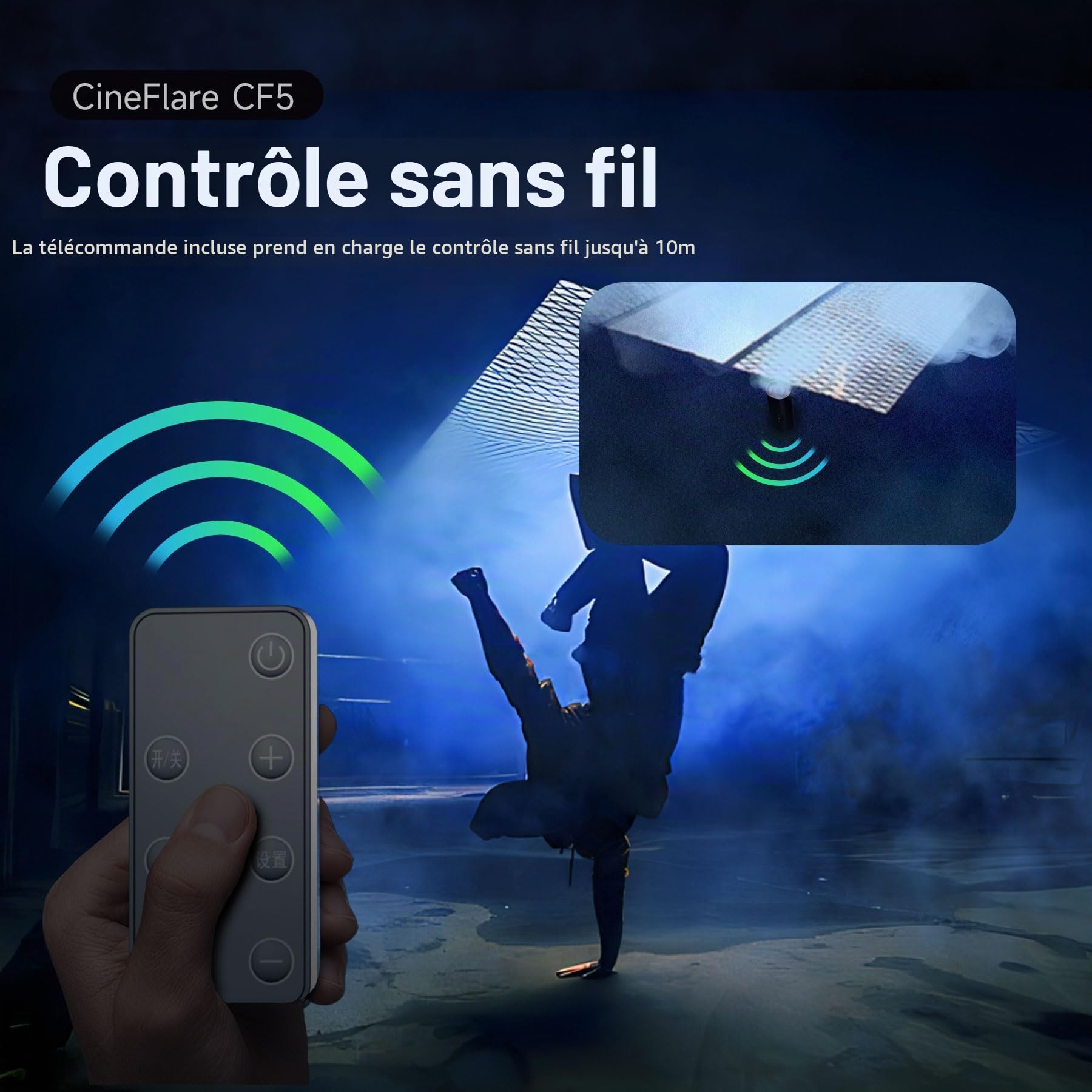 COLBOR CF5 40w mini Machine à Fumée Portable télécommandée sans fil