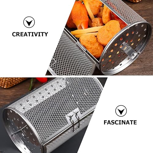 Miniatura 9 de Cesta de asador de acero inoxidable  Cesta giratoria multifuncional para freidora de aire, tambor asador de parrilla para freidora de aire, horno y