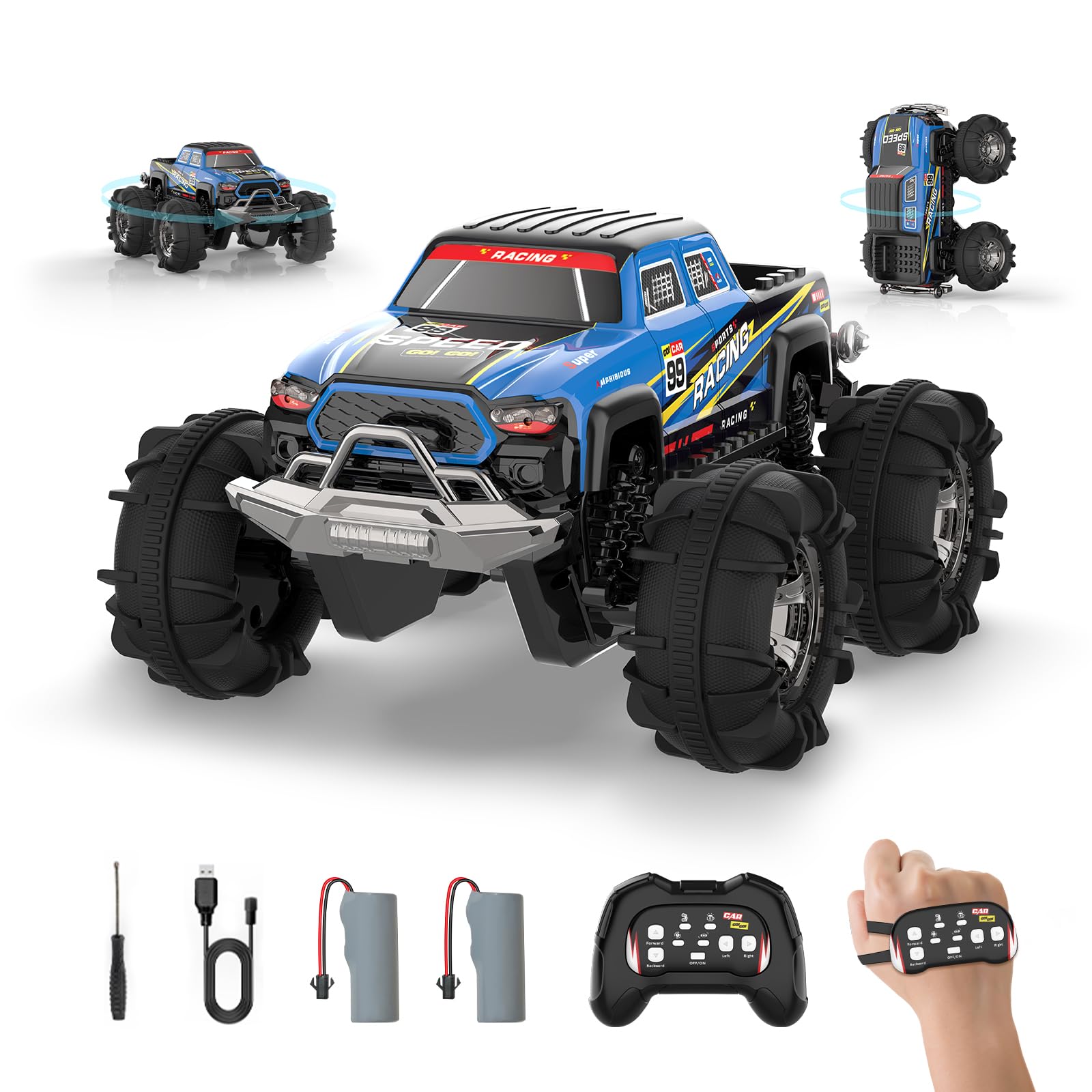 Macchina Telecomandata Offroad Monster Truck,Macchinina Radiocomandata Auto RC Car Macchina Telecomandata Giochi per Bambini 1:18 Auto Telecomandata 6-12 Anni Natale Compleanno Regalo Bambini
