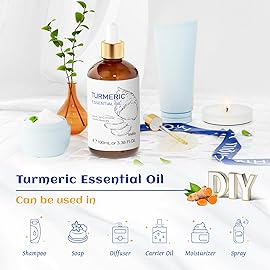 HIQILI 100ML Turmeric Oil for Face Skin Care, Aromatherapy,100% Pure, Use After Dilution- 3.38 Fl Oz