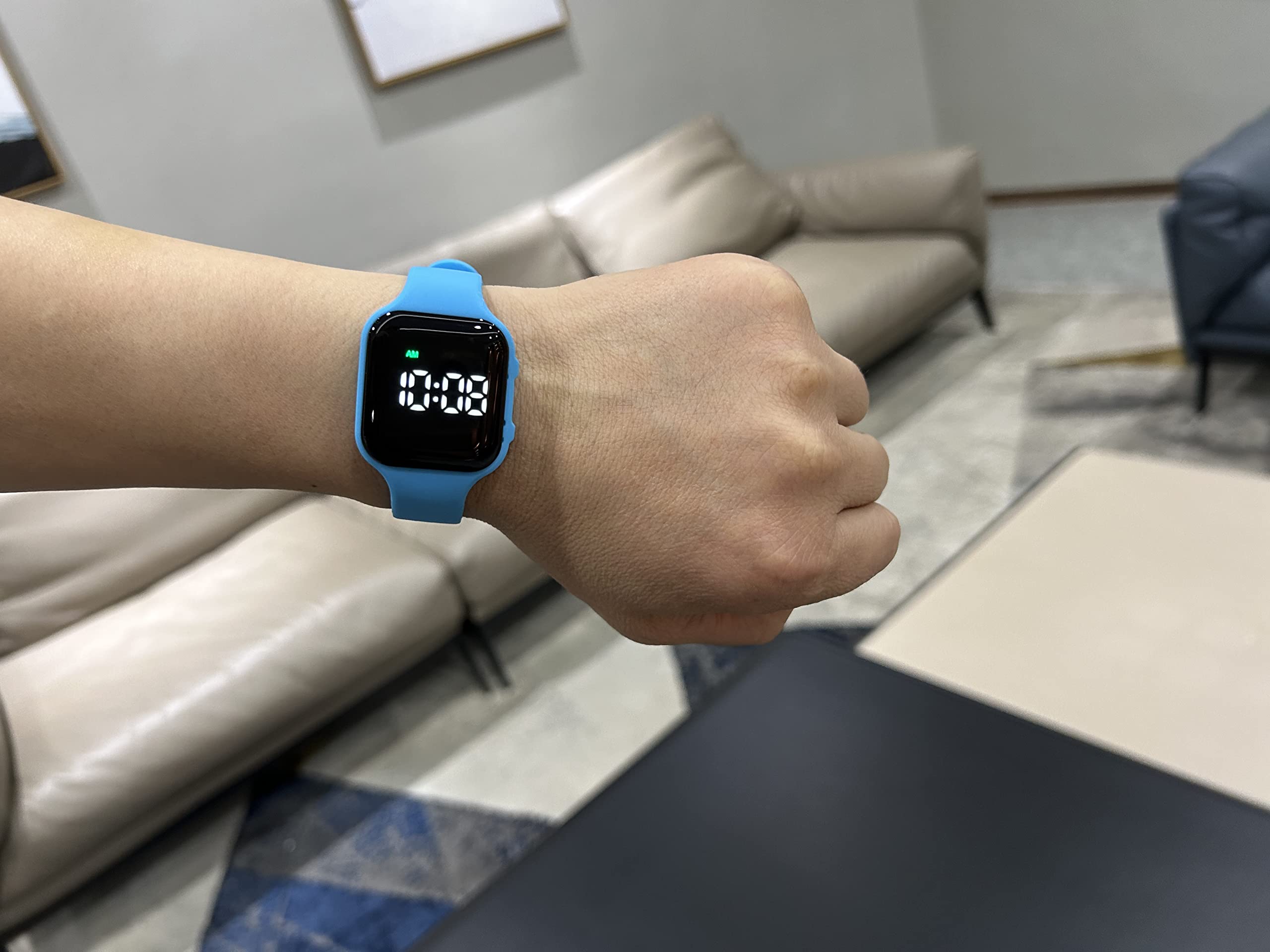 Horloge d'alarme vibrante pour entraînement au pot - Étanche - Avec 15 alarmes quotidiennes - Bleu