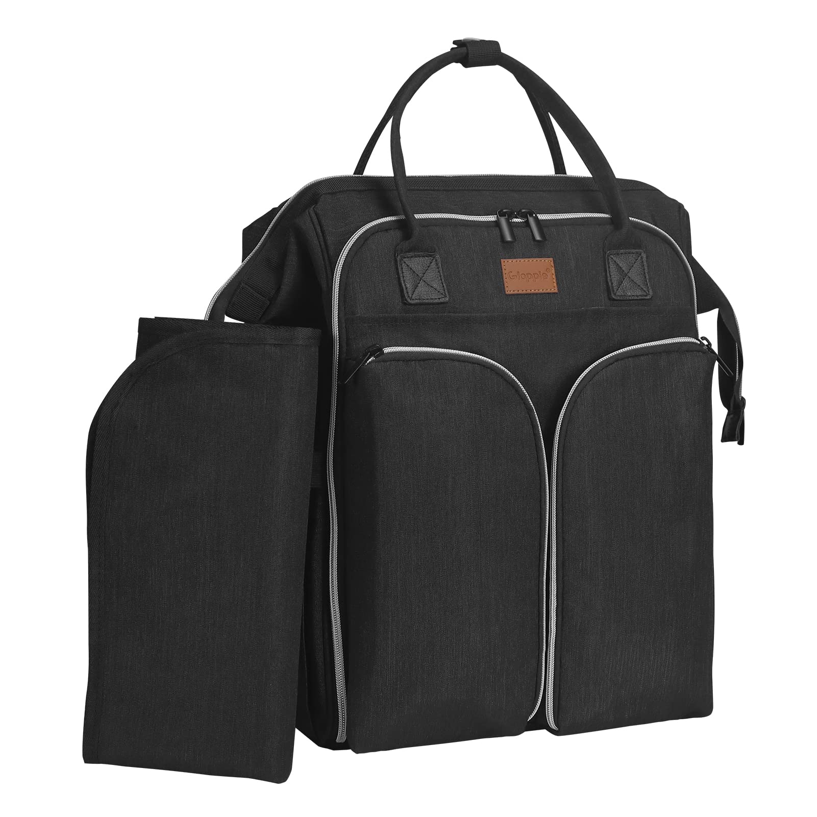 GloppieDiaper Bag Backpack Mom Dad, 30L Large Capacity Changing Bag Back Pack with Baby Changing Mat Stroller Straps, Waterproof Travel Maternity Bags Baby Nappy with Cooler Bag Unisex