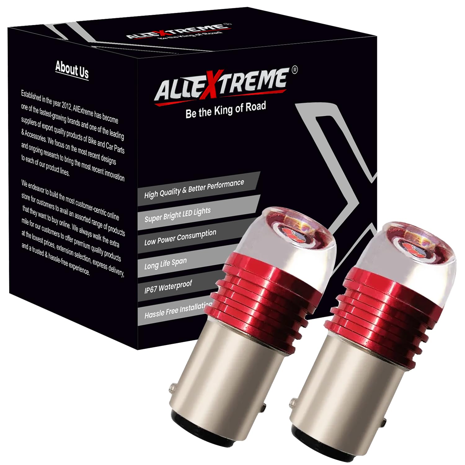 Allextreme EXNPE14 T10 LED Light Single Flash Reversing Tail Parking Dome Lighting Universal For All Bikes Motorcycle (Pack of 2, Red)-image-34
