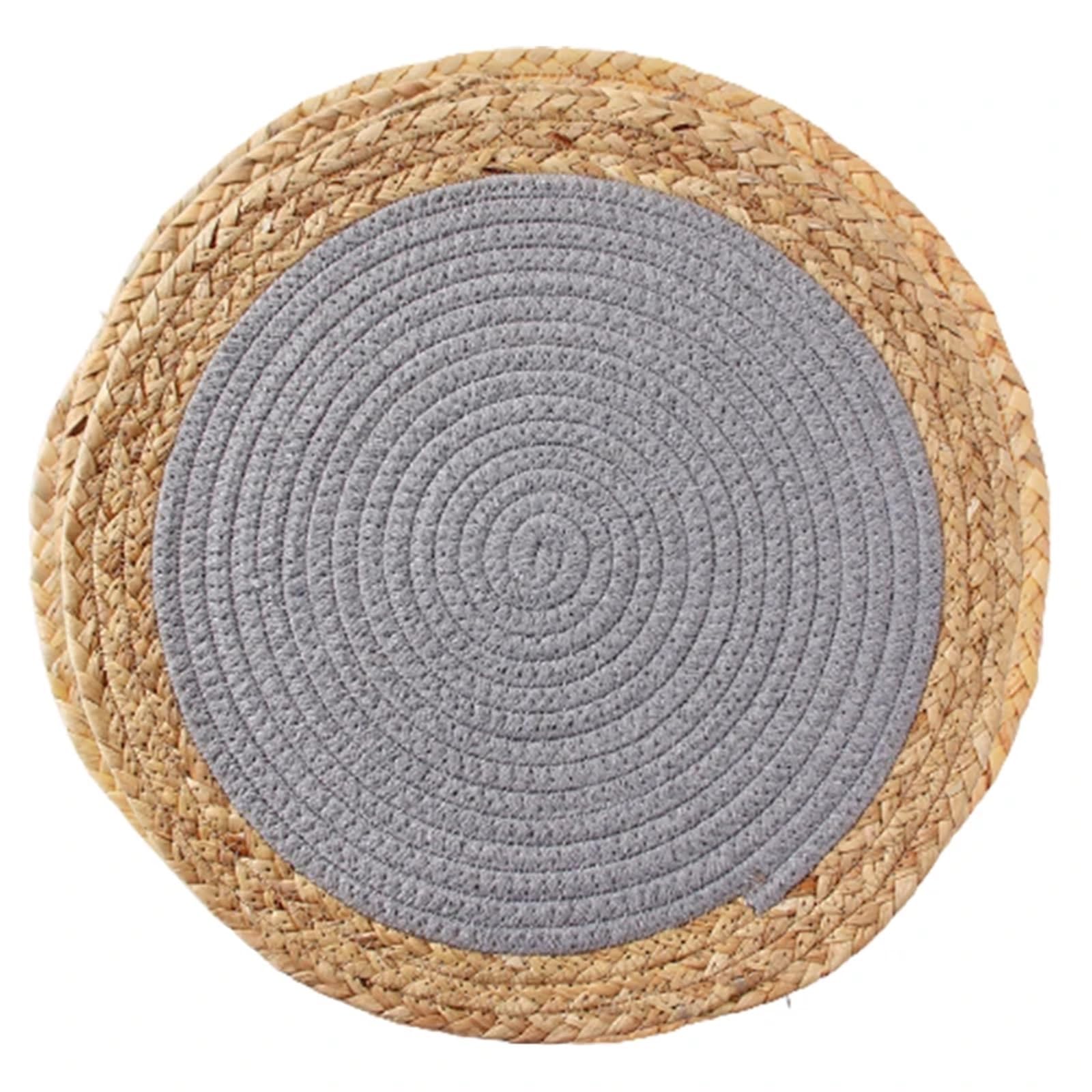 Woven Placemats 20/30/35cm Round Woven Placemats Plate Chargers For Dinner Plates Rattan Wicker Braided Table Mat