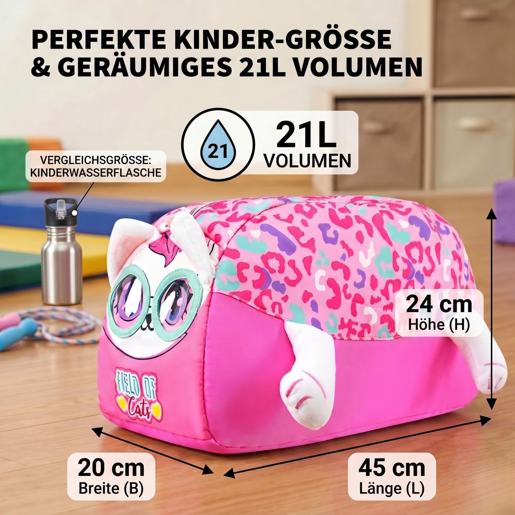 Suweir Sporttasche Kinder Schwimmtasche Jungen Mädchen Wasserdicht Badetasche Weekender Reisetasche Niedlich Outdoor Fussballtasche Duffle Bag für Reisen, Fitness, Sport, Schule