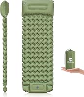 WILDOMS 4 Inch Thick Inflatable Sleeping Pad with Built-in Pump & Pillow - Ultralight Camping Mat for Backpacking, Hiking & Tent Camping
