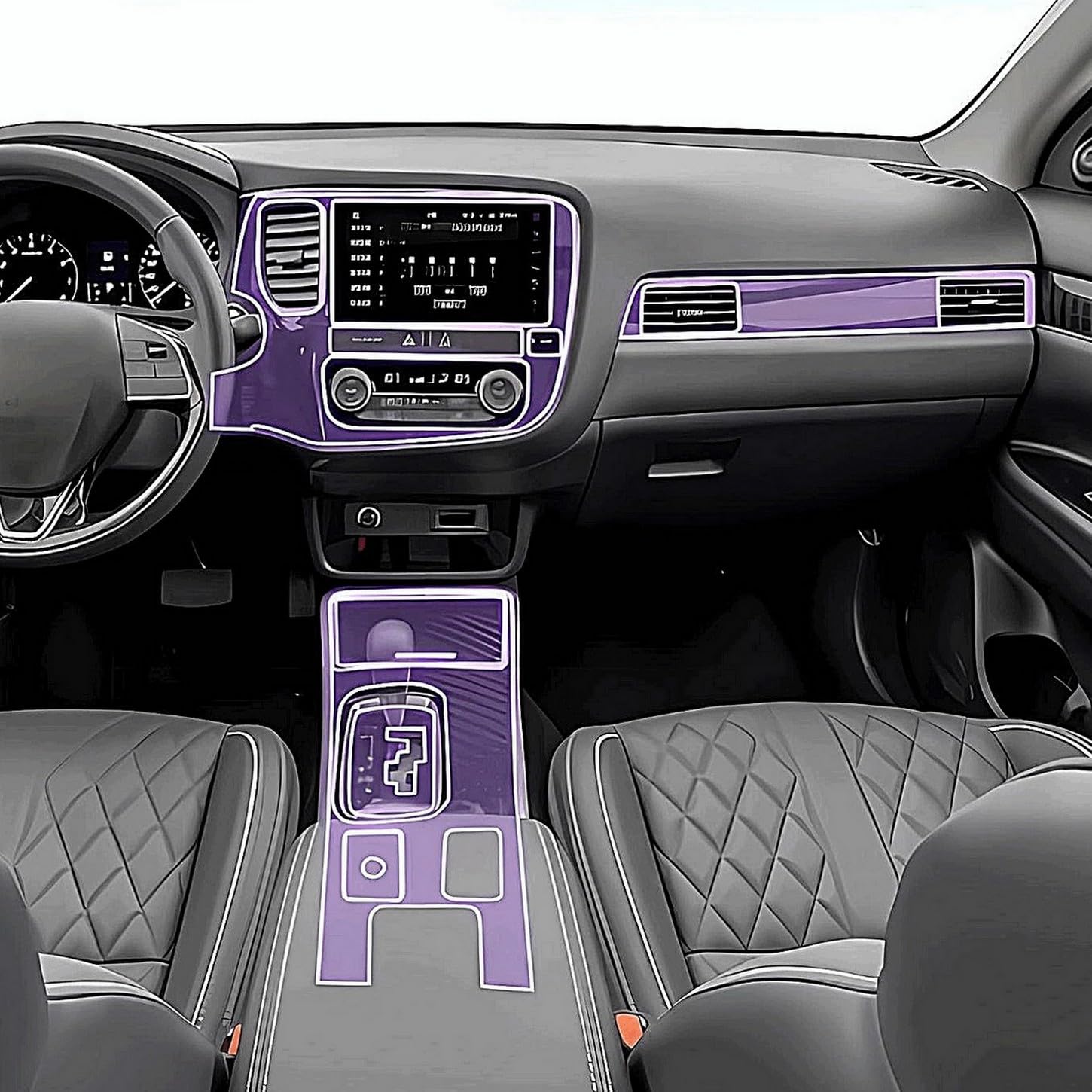 Evita arañazos con la película protectora de TPU para consola de Mitsubishi Outlander 2018-2022