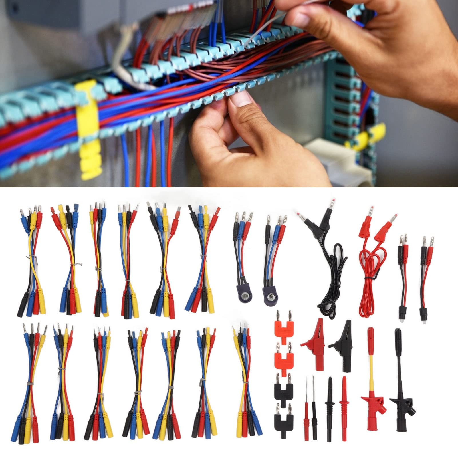 Cable de Prueba de Multímetro, Juego de Cables de Cable de Prueba, Kit de Sondas de Prueba de Multímetro para Mantenimiento con Resistencias Variables, Varios Terminales