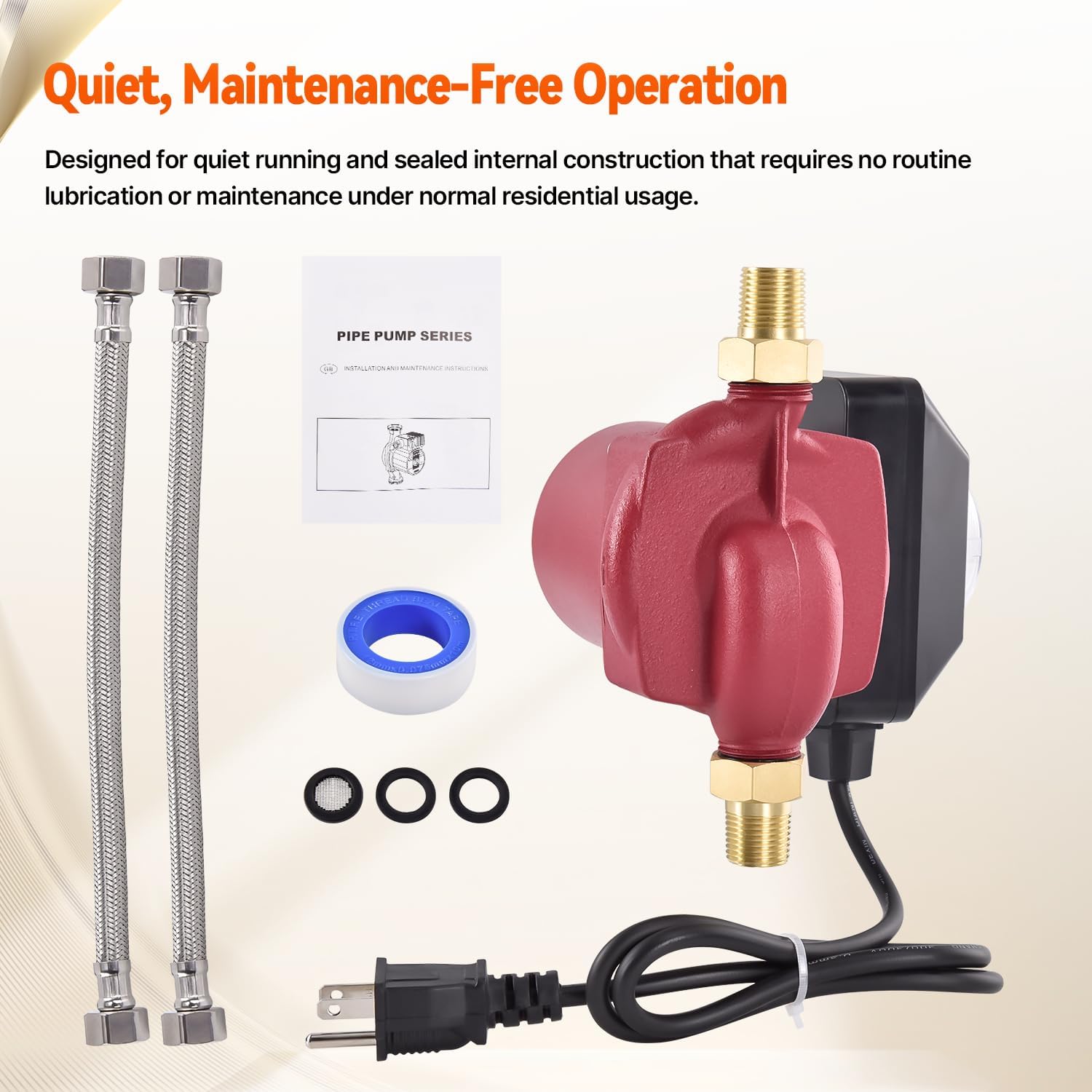 UP15-10SU7P/TLC Water Circulator Pump 115V 1/25HP Hot Water Recirculation Pump Compatible with Grundfos 595916/59896288P1 3/4″NPT for Domestic Hot Water Systems