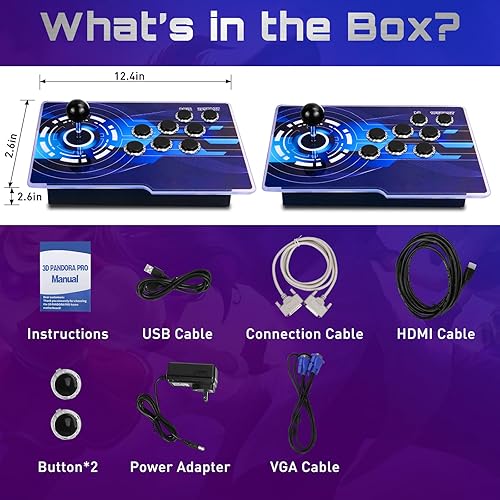 Miniatura 5 de 29800 en 1 Pandora's Box Retro Game Arcade Game Console con dos anfitriones separados para PC, proyector y TV Juegos 3D 1-4 Categoría de jugadores