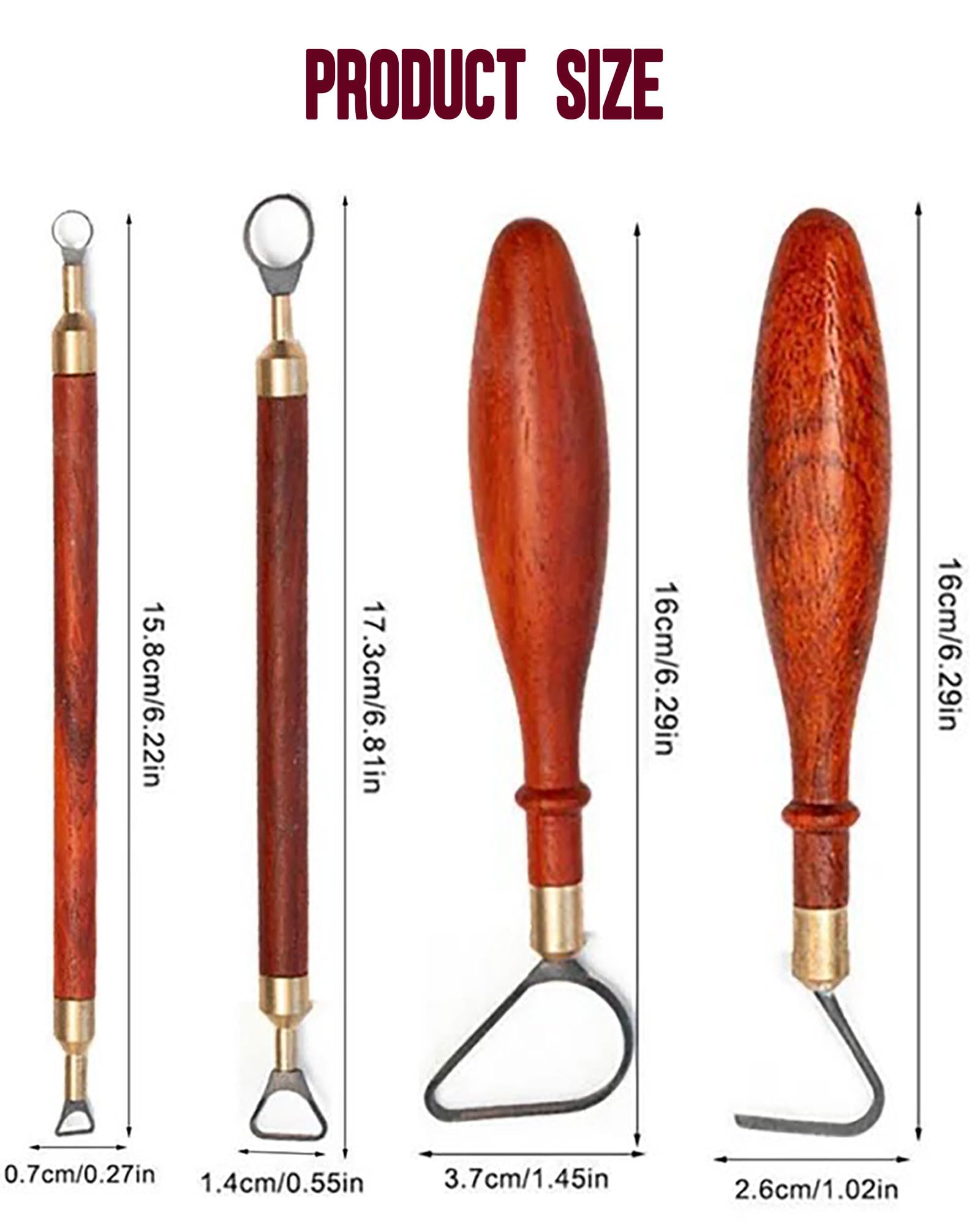 Herramientas de escultura de cerámica, mango de madera, herramientas de corte y tallado para manualidades de cerámica, diseño en forma de L para arte de arcilla y manualidades