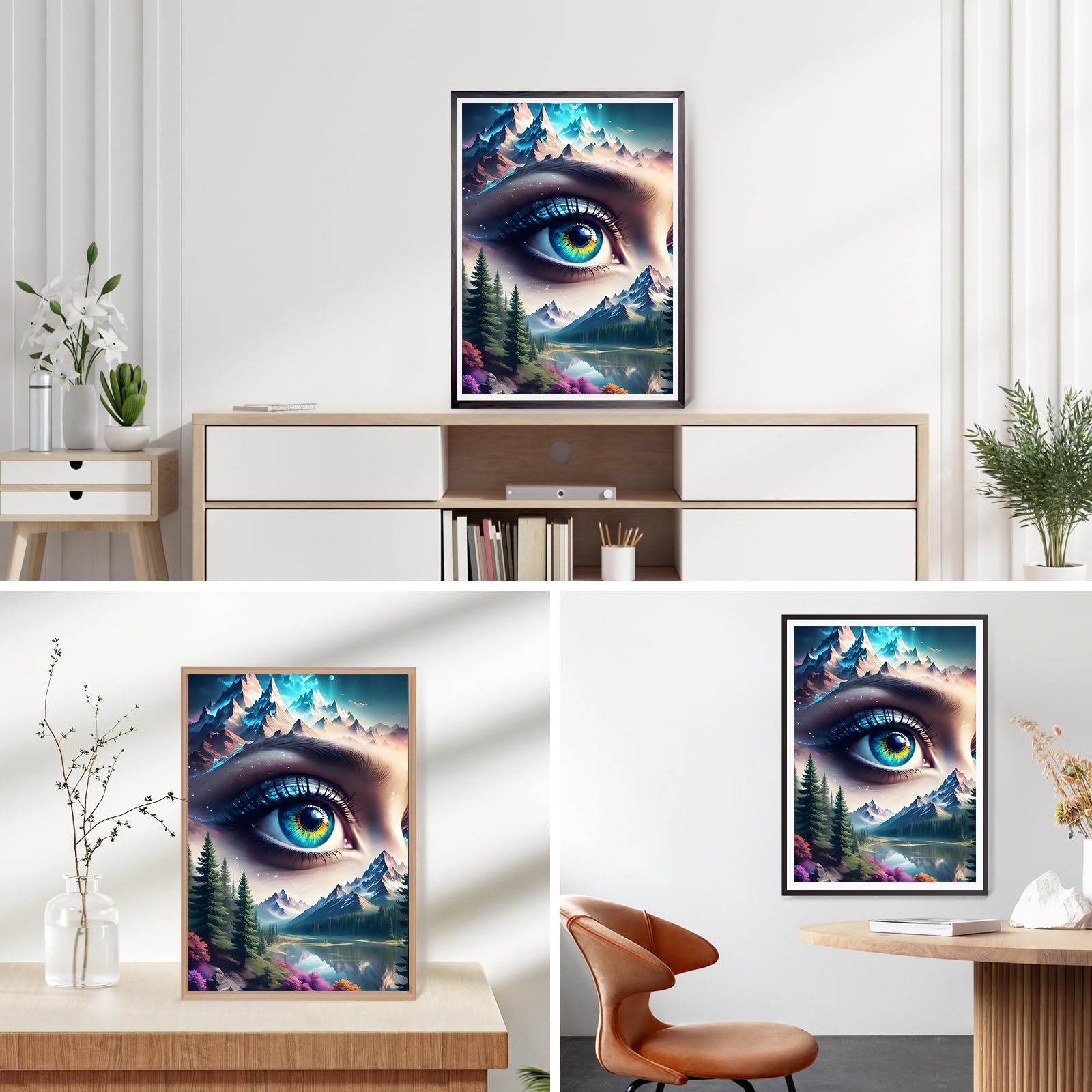 QINRUBB 5D Œil Peinture Diamant Painting Kit, DIY Montagne Enneigée Art Du Diamant Complet Kits