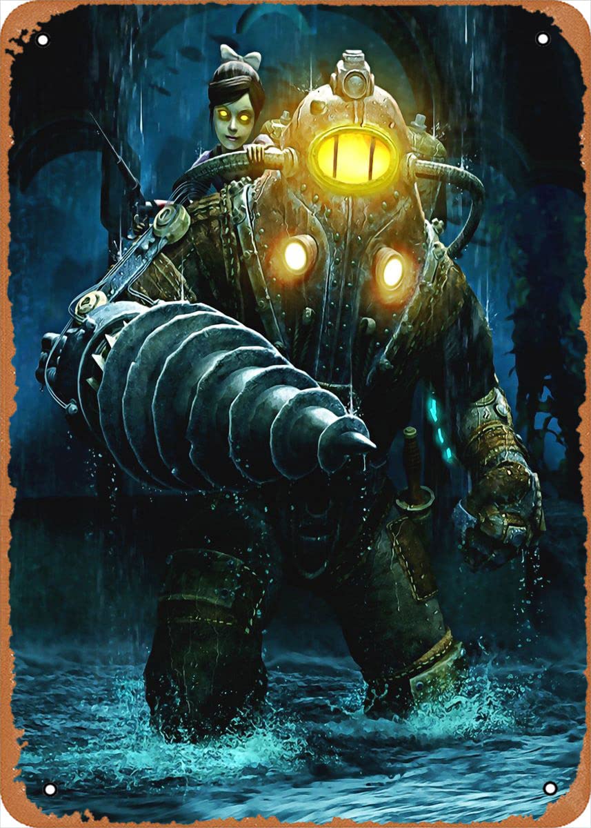 muecddoa Classic animation film and television Games And Movies Poster Metal Bioshock Wall Art Decor Tin Sign-8x12inch