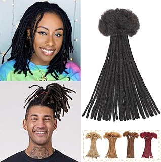 Loc Extensions Human Hair 0.4 cm 8 Inch 30 Strands Dreadlock Extensions Human Hair
