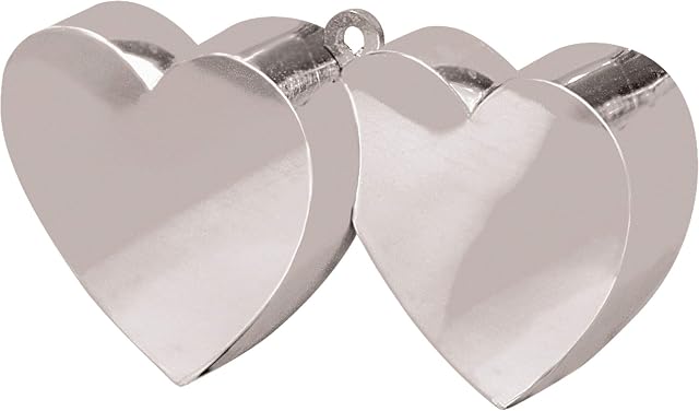 Amscan 11711-18 - Silver Double Heart Balloon Weight - 170g