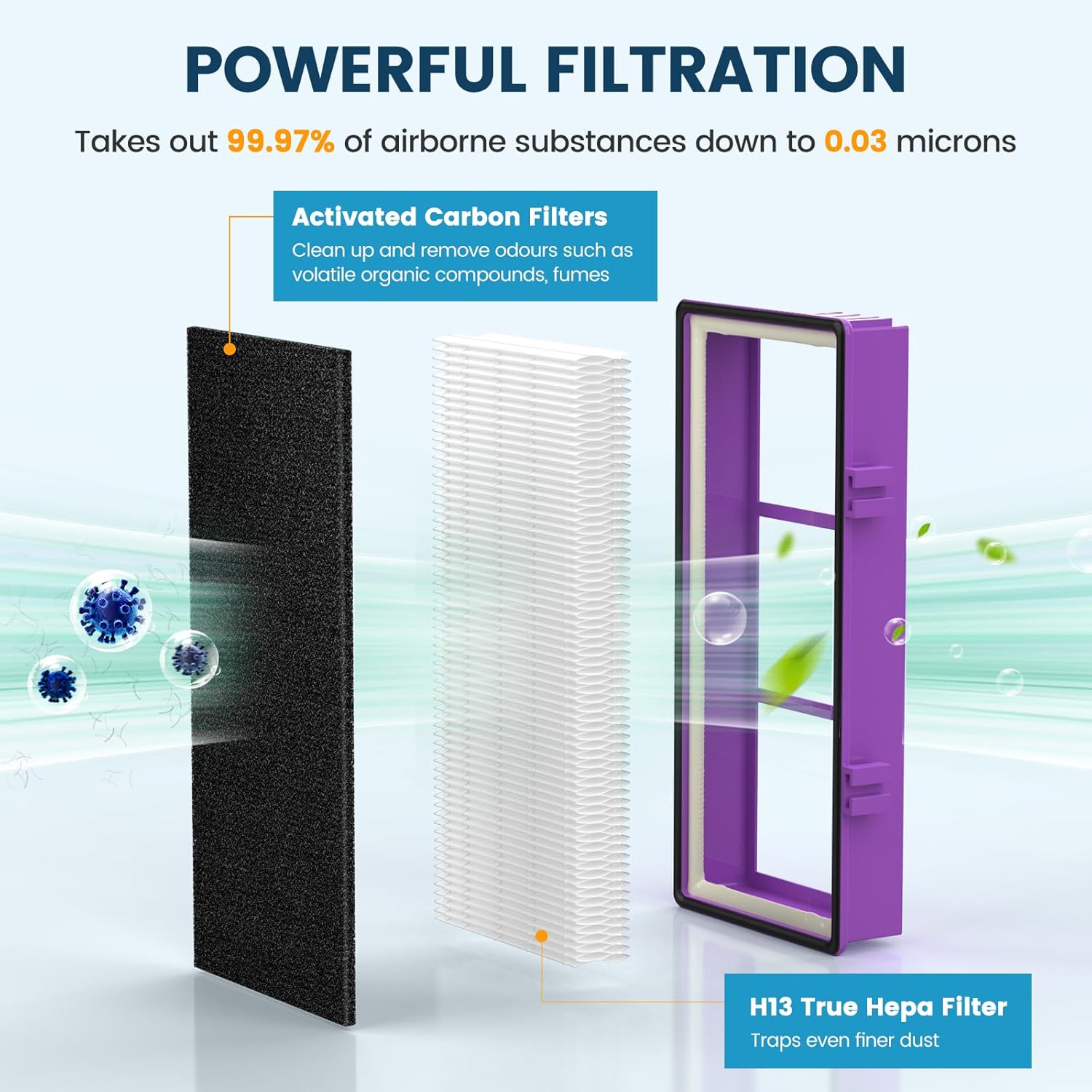 Colorfullfe Performance Plus Filter for Holmes AER1 True Filter, Replacement HAPF300AP-U4, 4 Filter and 8 Carbon Filters - Image 2