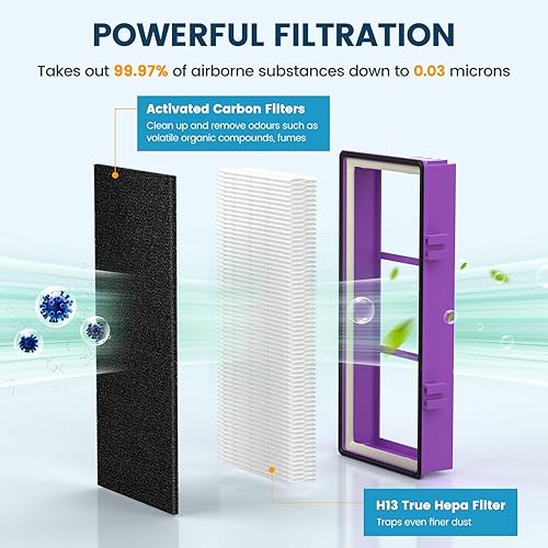 Miniatura 2 de Colorfullfe Performance Plus - Filtro para filtro Holmes AER1, repuesto HAPF300AP-U4, 4 filtros y 8 filtros de carbono