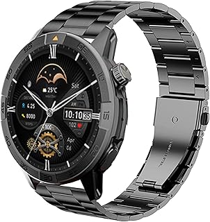 [Lamshaw] for AGM Legion Pro スマートウォッチ バンド,22mm ステンレス製 メタル ベルト 金属交換バンド 時計ストラップ 長さ調整器具付き 対応 AGM Legion Pro 1.43インチ スマートウォッチ