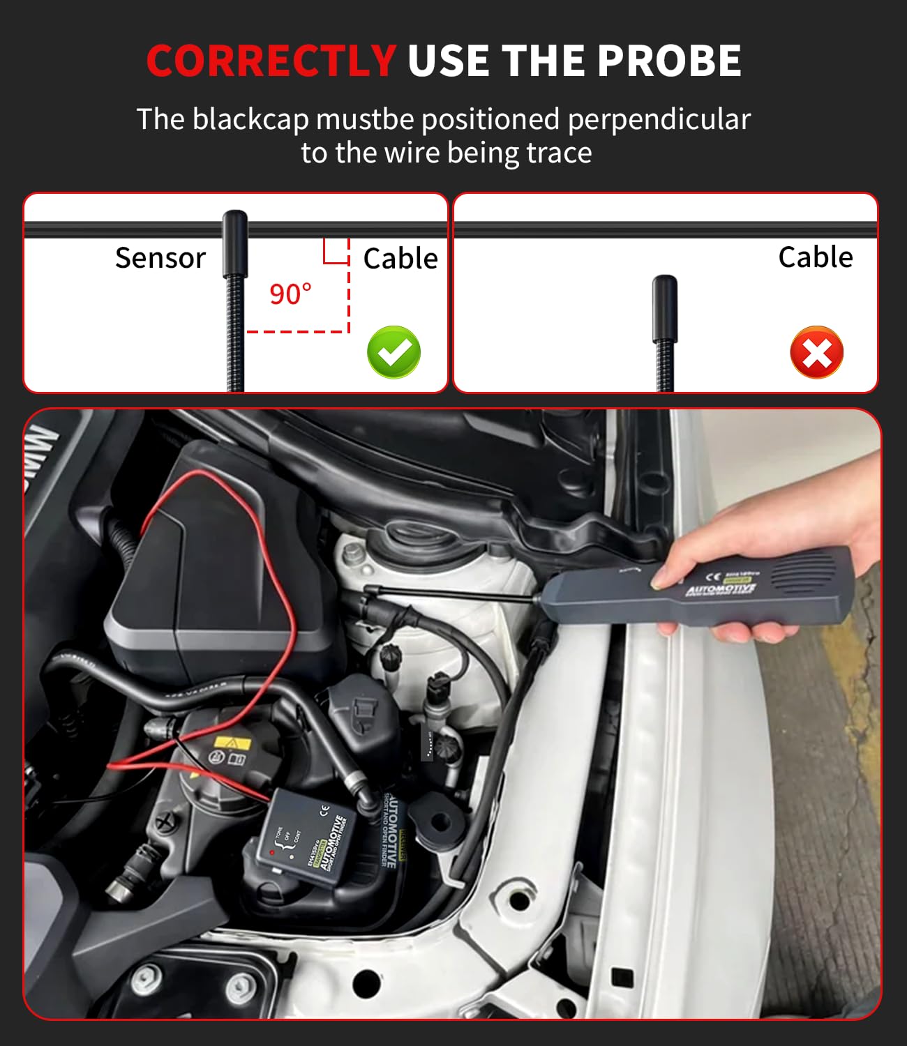 EM415Pro Kabelsucher – Fehler- und Kurzschlussdetektor für die Kfz-Elektrik, VEHLIVE 6–42 V DC-Schaltkreistester, Kfz-Sicherungsdetektor, Fehlersonde, Kabelsucher für Auto, Boot und Anhänger