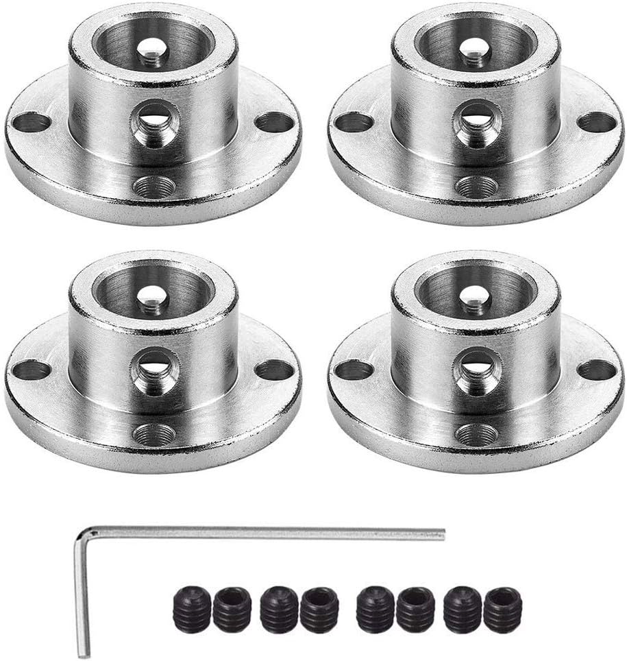 4Pcs 12mm Flange Coupling Connector, Rigid Guide Model Coupler Accessory, Shaft Axis Fittings for DIY RC Model Motors