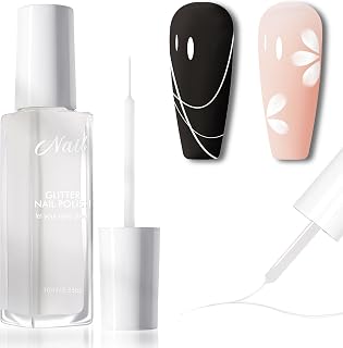 Liner Gel Nail Polish - Painting Gel Nail Polish for Nail Design, Quick Drying, No UV/LED Bulb Required, Thin Brush for Swirl, French Lace Manicure Nail Art Polish DIY, 10ml (White)