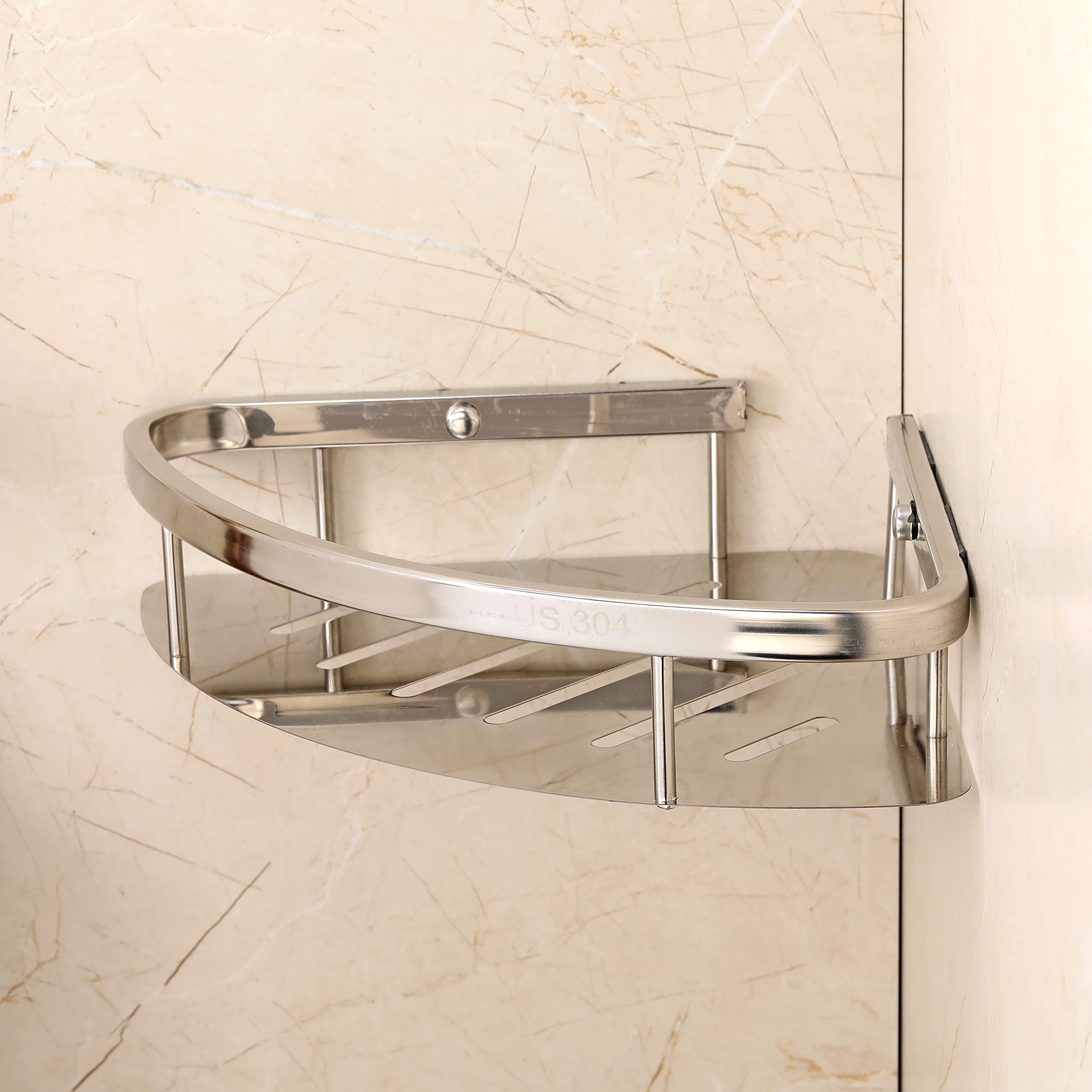 FORTUNE Wall Mounted Corner Bathroom Shelf/Kitchen Shelve/Caddy Basket Bathroom Accessories for Homes, Hotels Chrome Finish- 9 x 9 Inch (Pack of 1) (B08TLSMTJ5) Amazon Price History, Amazon Price Tracker