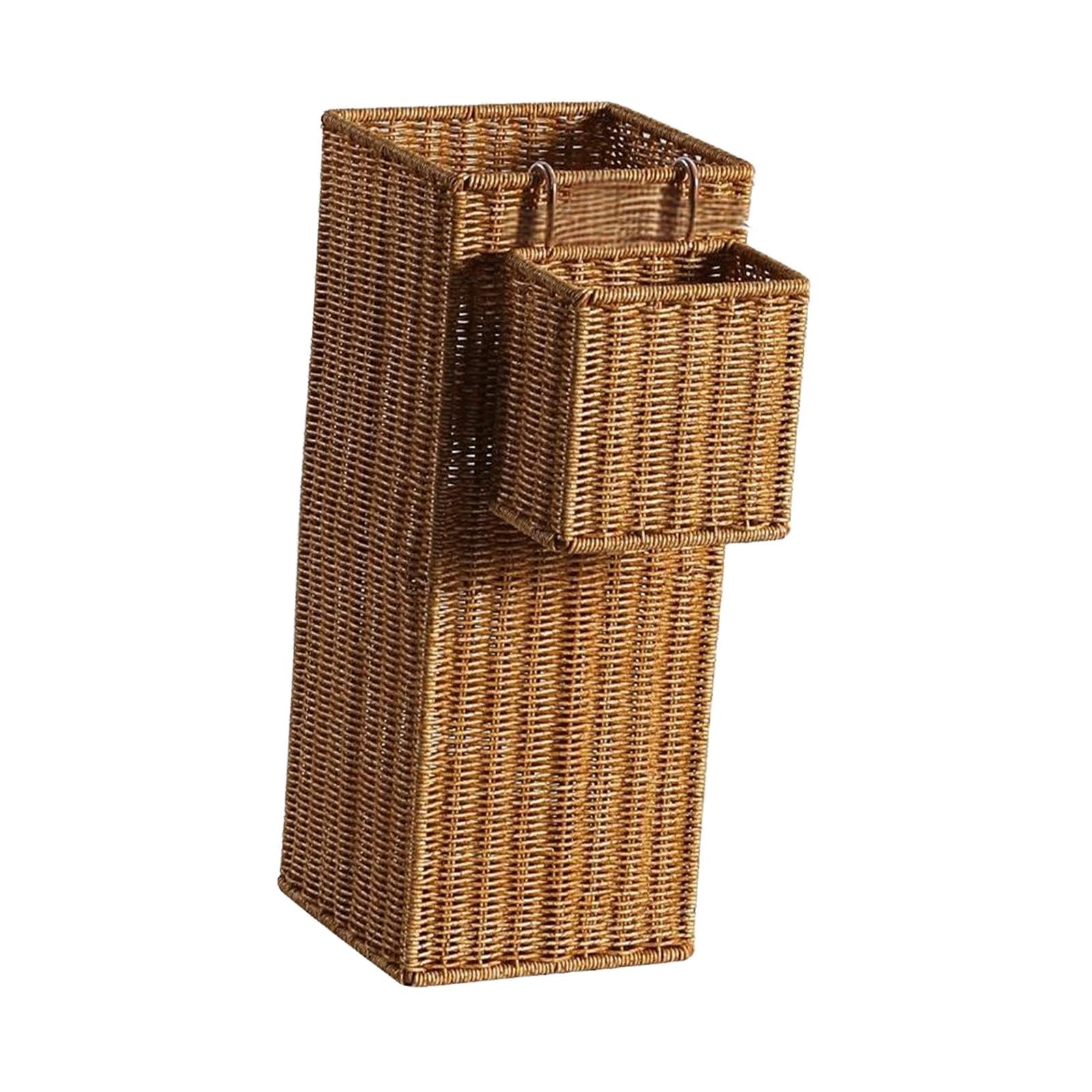 Soporte para Paraguas Decorativo Que Ahorra Espacio, Organizador de Mimbre sintético Tejido para Entrada, Oficina o el hogar, 20x20x49 Cm