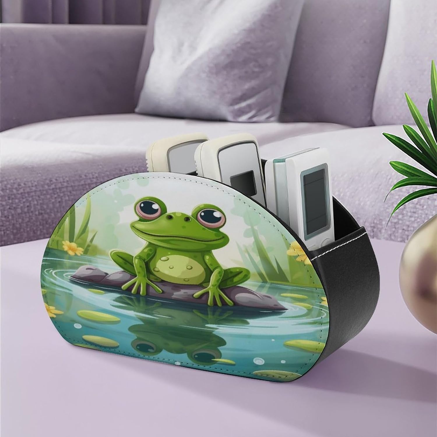TV Remote Control Holder, 5 Compartments, Frog In A Pond image 5