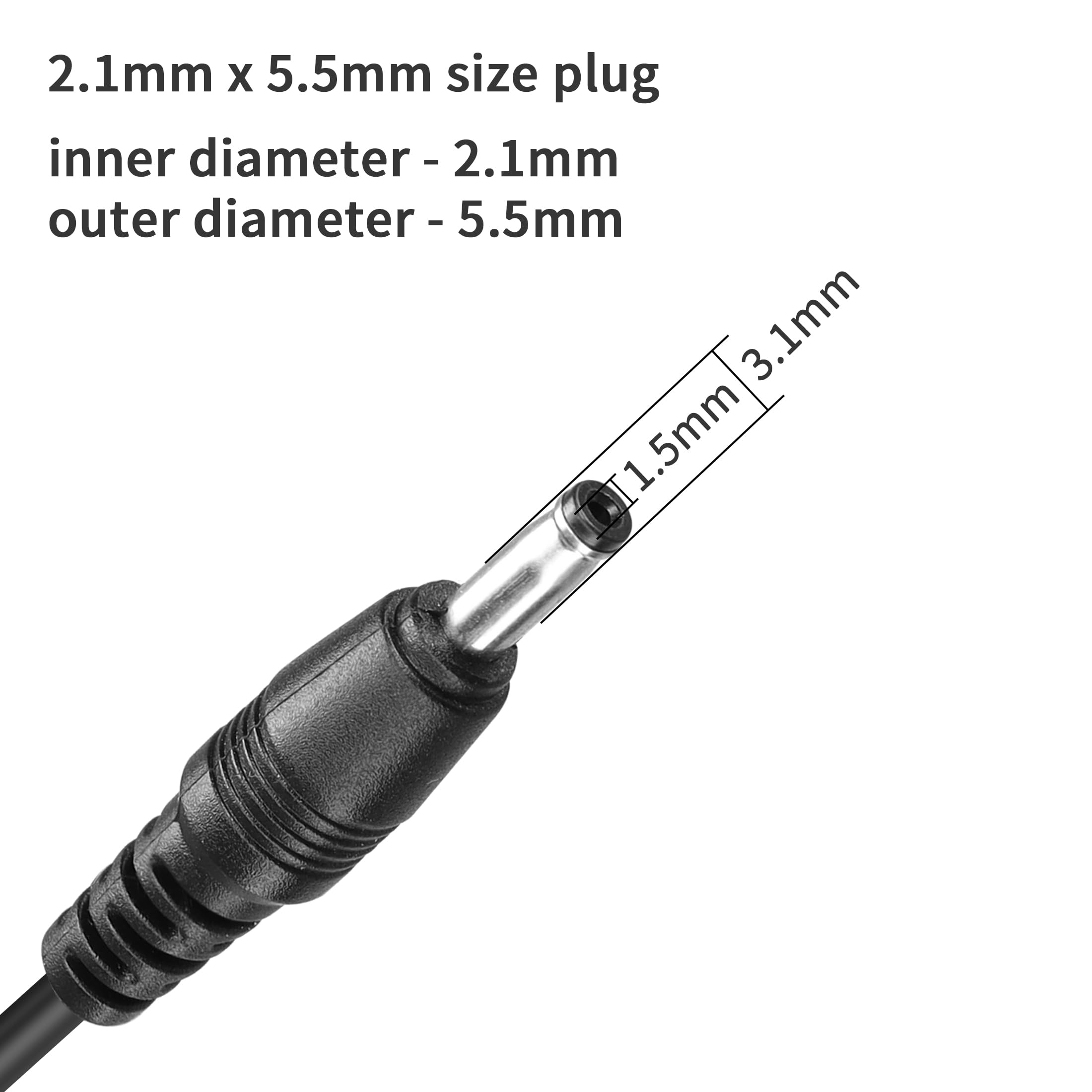 Cavo Splitter DC 5,5x2,1mm - Divisore Y Da 1 A 3 Per LED, Telecamere CCTV E Dispositivi A Bassa Tensione