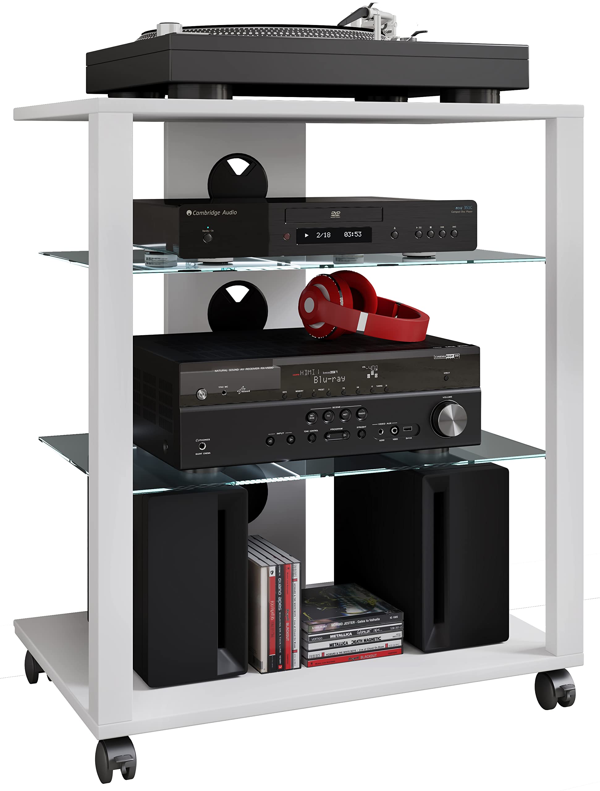 VCM HiFi-Möbel 60x41x70 cm 3 Fächer Fernsehschrank TV-Lowboard Regal
