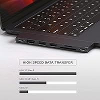 Vista 21 de Satechi Adaptador multipuerto USB C Hub 7 en 1 Pro Slim, USB C Dongle, carga de 100 W, HDMI 4K, USB 4, USB 3.2 Gen 2, lector de tarjetas SD/Micro