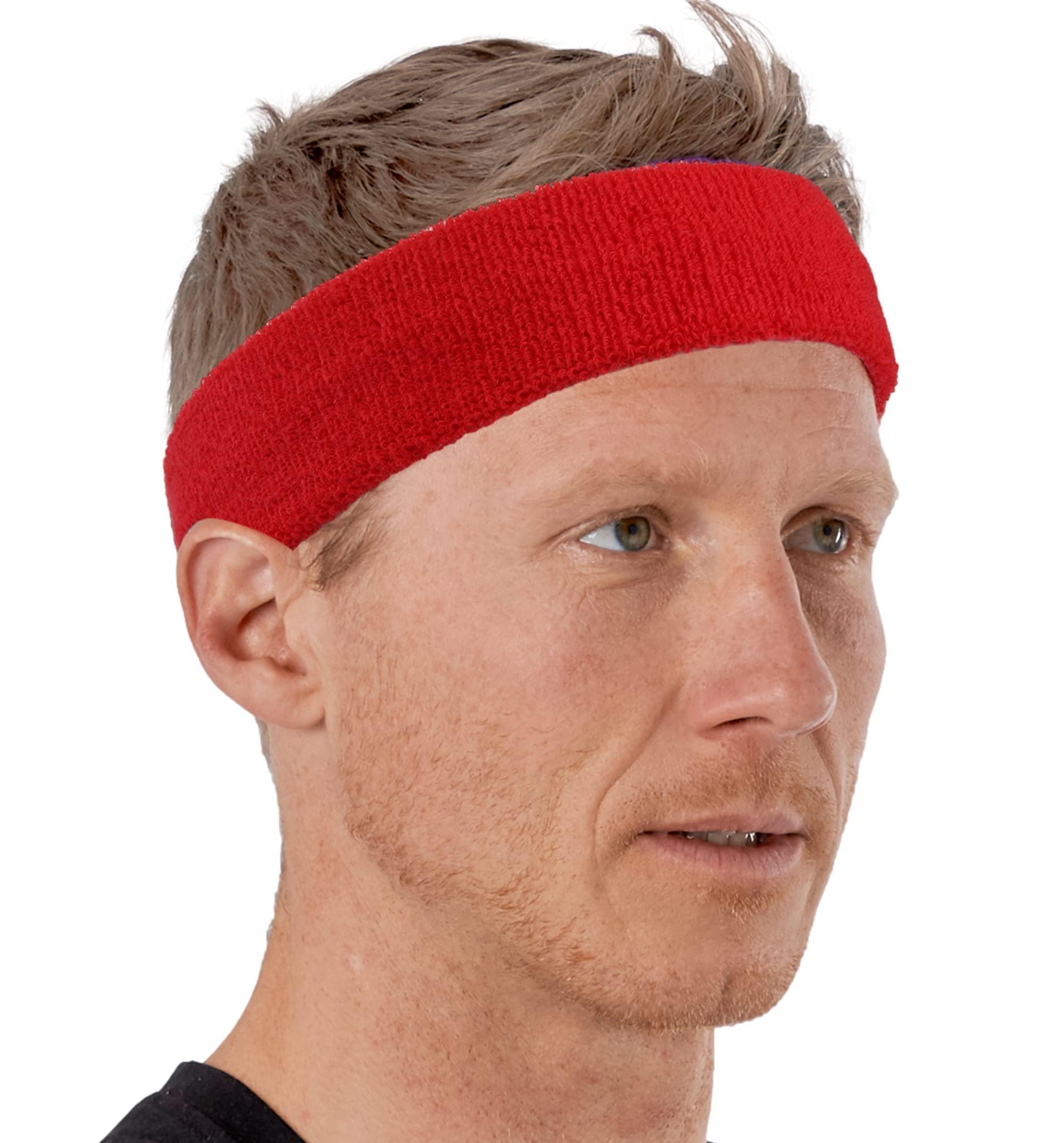 Tough Headwear Terry Cloth Headband - Sweat-Wicking Running Head Band - Basketball Accessories - Headband for Washing Face