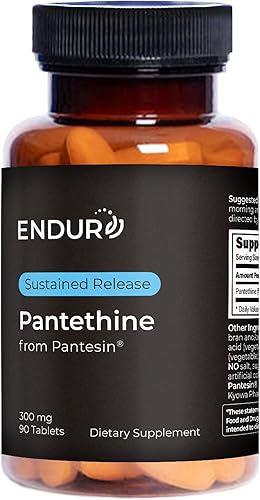 Pantethine de Pantesin, liberación sostenida de 300 mg, 90 tabletas, Endurance Products Company